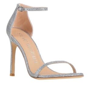 Stuart Weitzman Glittering Silver Heels
